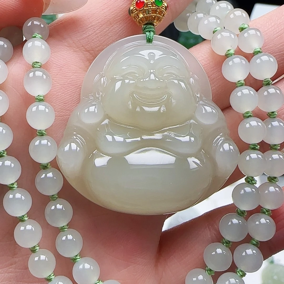 吊坠(赠链)足金镶嵌和田玉40