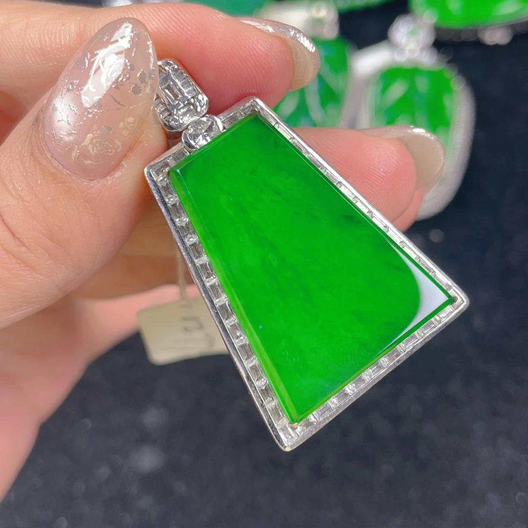 翡翠吊坠(不含链)银S925镶嵌