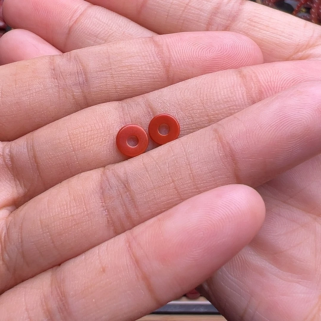南红玛瑙未镶嵌珠宝奇石精工隔片6X1.2mm