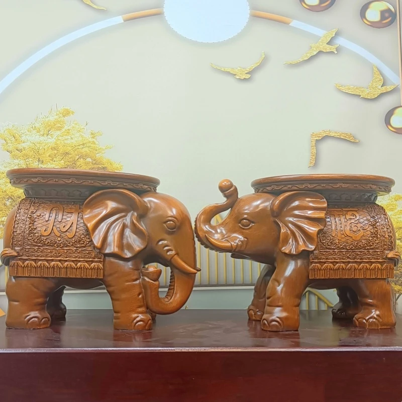 吉象如意大象财福凳高档客厅装饰品乔迁开业礼物