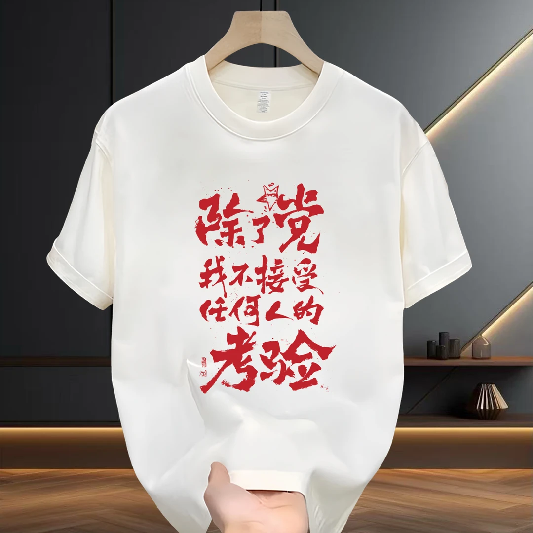 2025夏季新款T恤短袖男100%纯棉休闲百搭半袖圆领时尚中国风男装