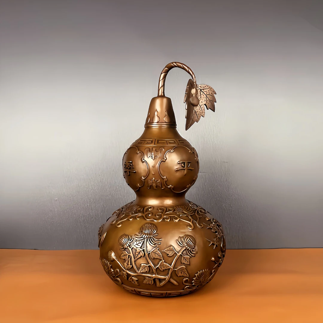 古品轩【大号四季平安葫芦】纯铜摆件乔迁搬家送礼摆件高档纯手工
