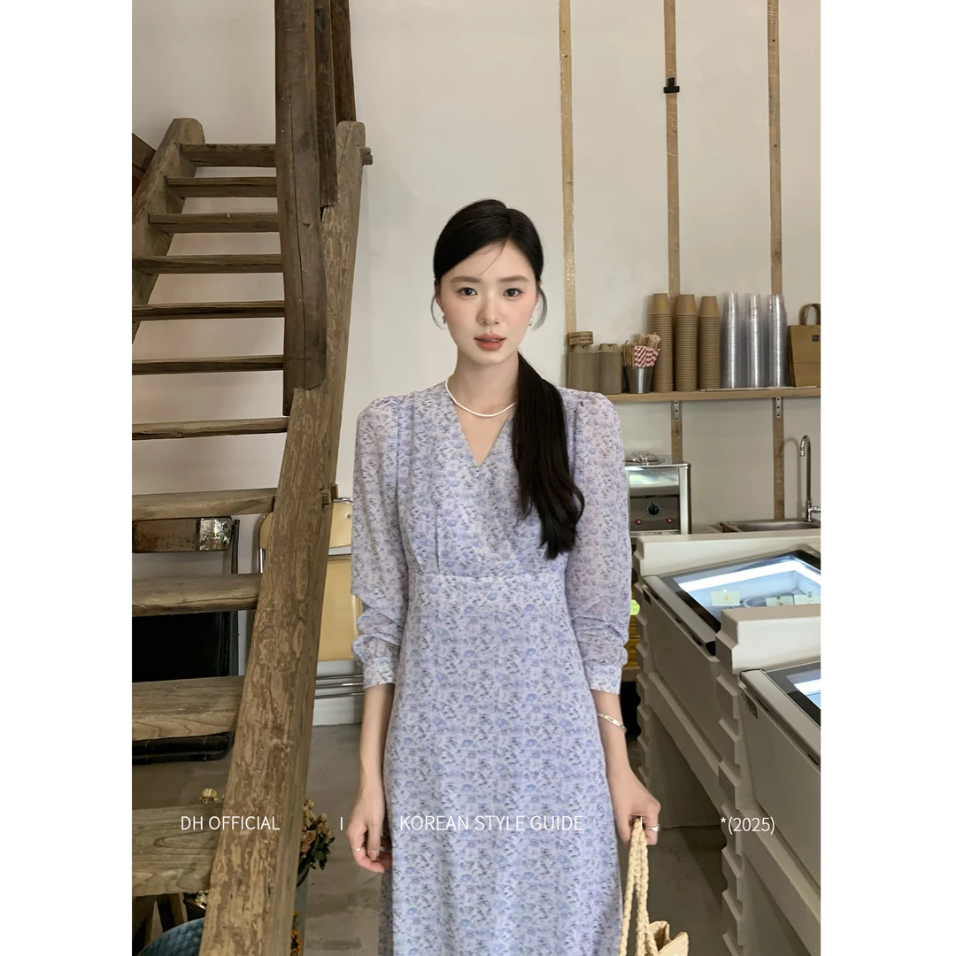 DH OFFICIAL 大花【伊甸梦境 Eden】小众女装裙子修身碎花连衣裙