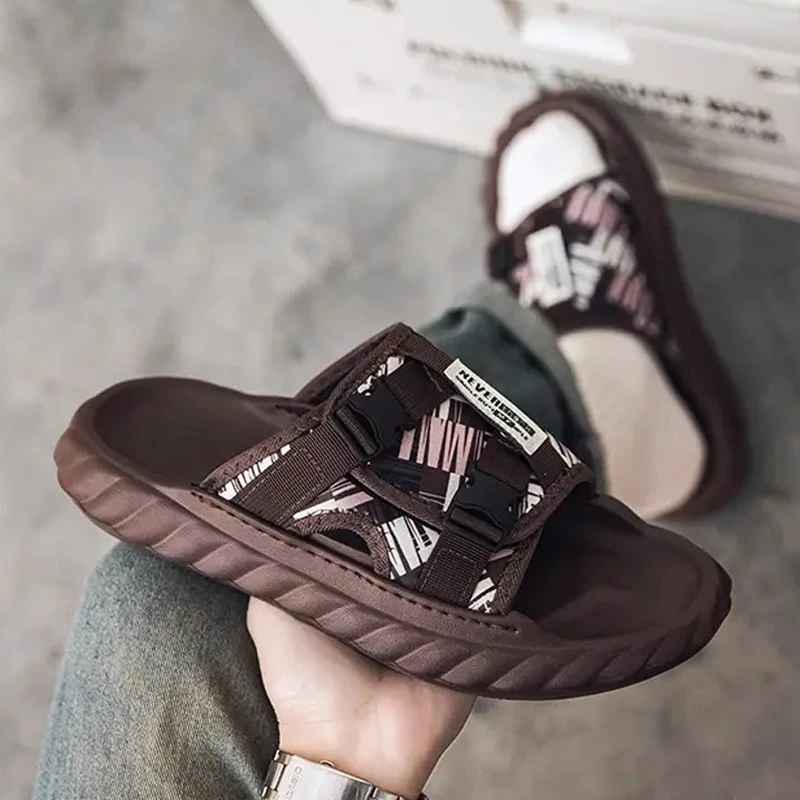 恩密比韦休闲沙滩男士夏季款轻便减震外穿运动一字拖鞋夏季透气