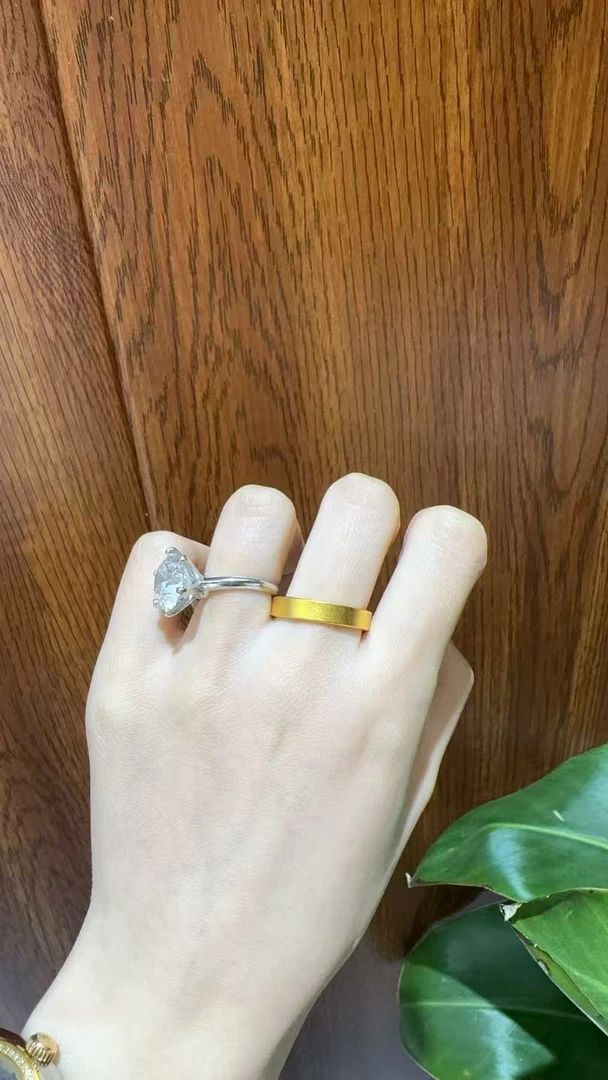 足银银制品 平板古法素圈戒指