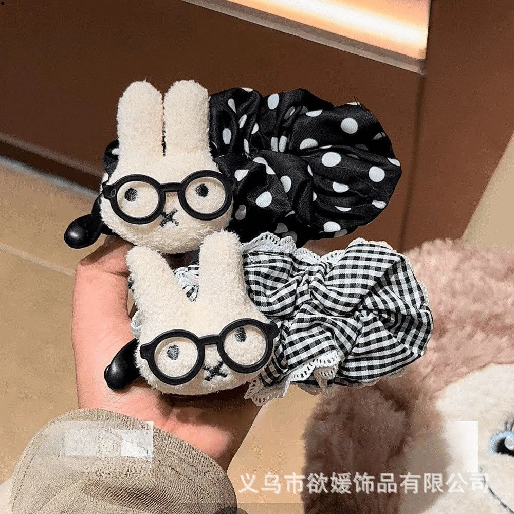 米菲兔大号波点香蕉夹仙女风后脑勺高马尾巨显发量可爱黑色系发饰