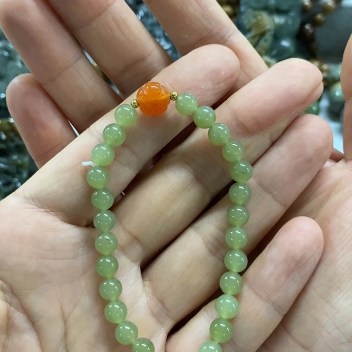 手链未镶嵌岫岩老玉（透闪石质玉）