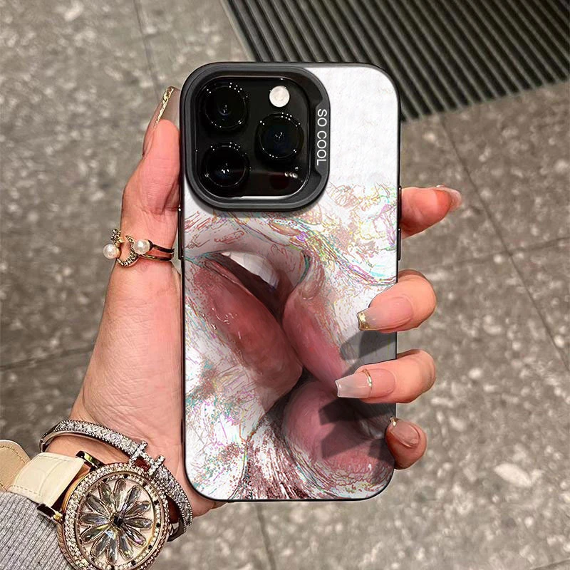 艺术亲吻适用苹果16/15手机壳iphone14Promax元气13软胶12防摔11x