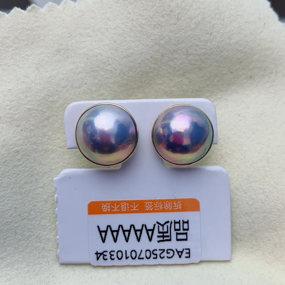 耳饰拼合珍珠（马贝珠）18K金镶嵌w78