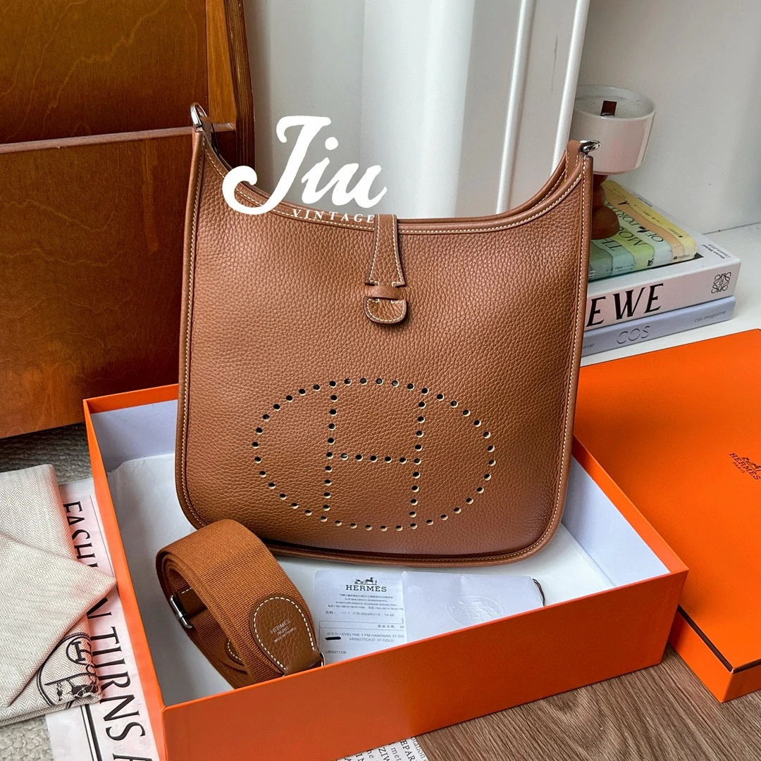 99新 Hermes/爱马仕 evelyne29金棕银扣 U刻99新大全套CG15-0049
