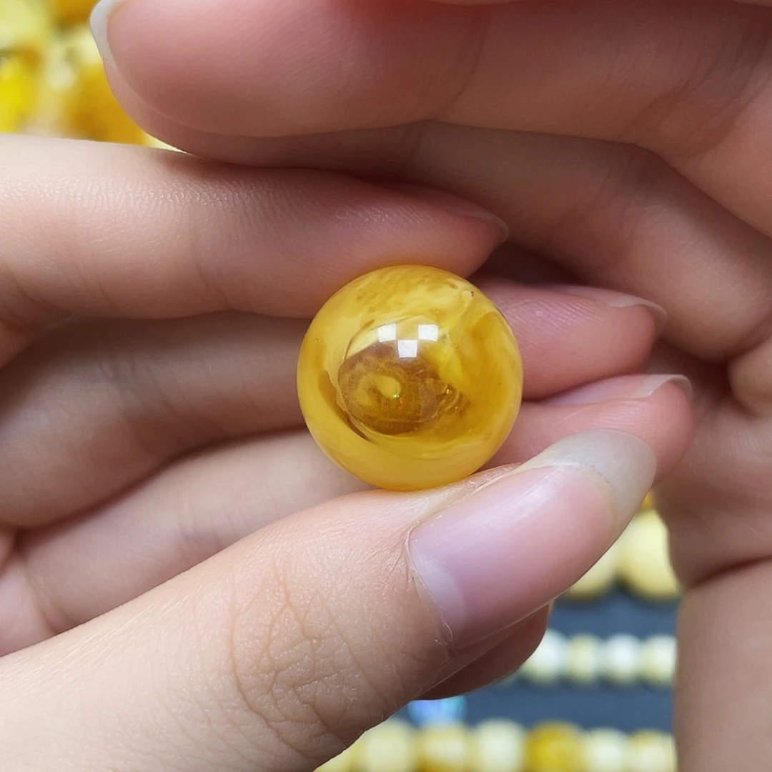 裸石蜜蜡未镶嵌圆珠17.6mm瑕