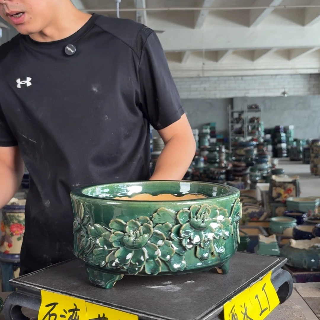 一风堂石湾花盆 内口21深度8 微瑕打磨痕迹