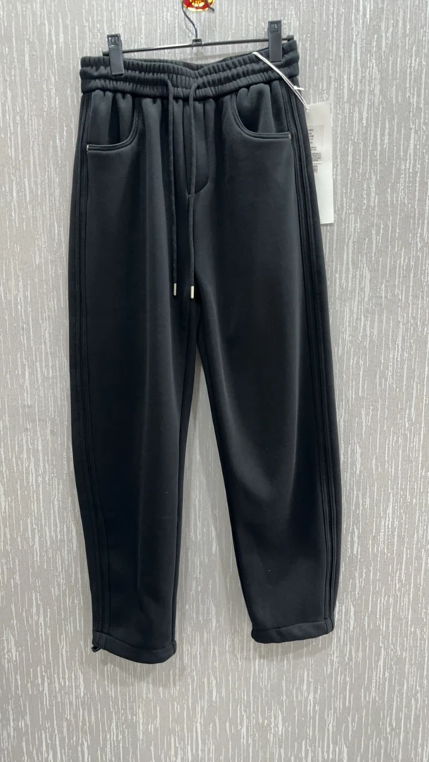 男装加绒裤子纯色简约黑色潮长裤休闲裤潮流精致韩风常规款