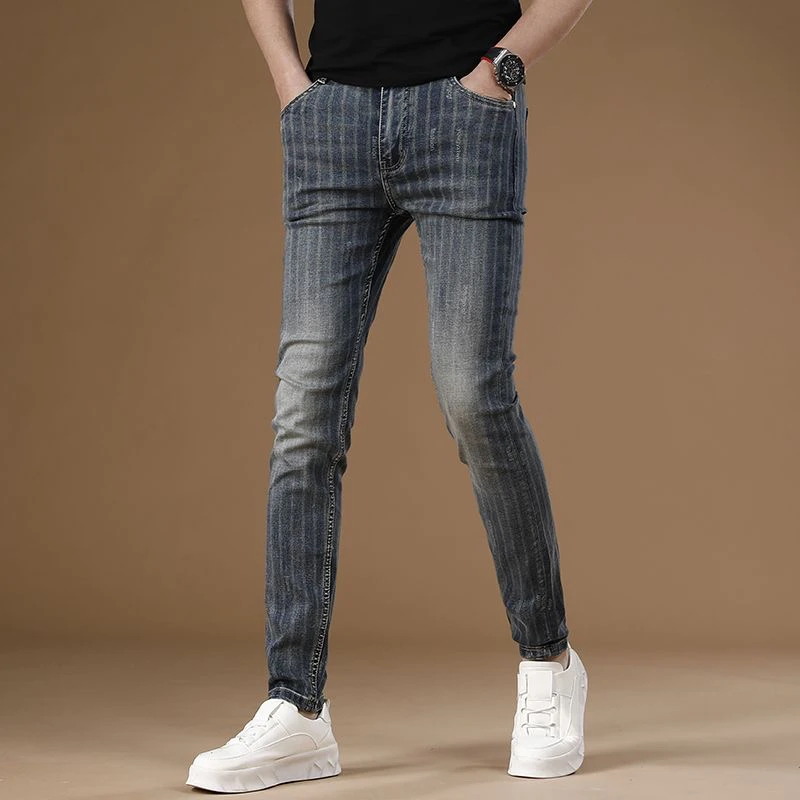 牛仔裤男韩版潮流春秋季2025修身小脚夏季薄款休闲男士长裤子