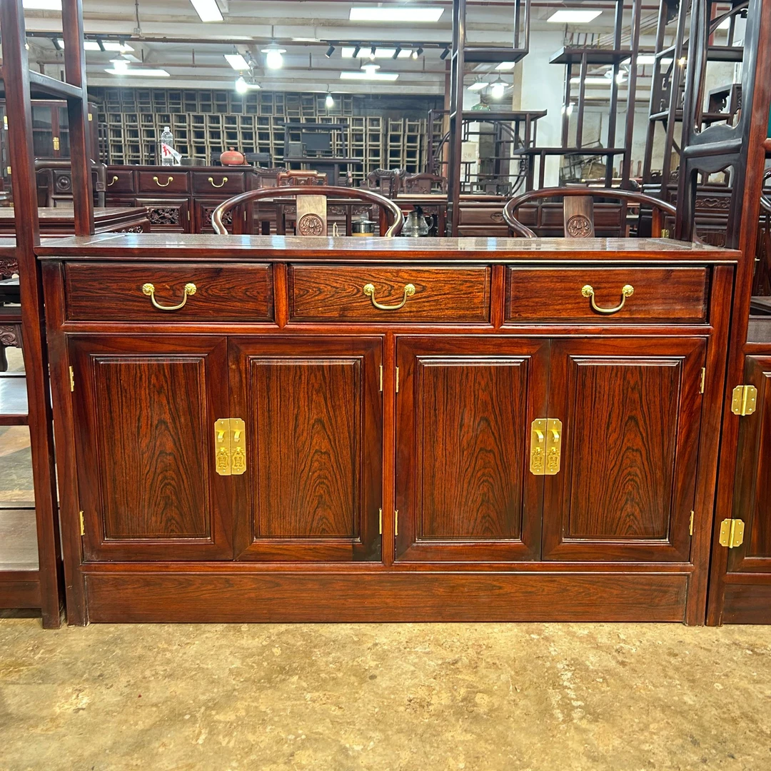 1新中式餐厅复古酒店素面餐边柜客厅斗柜-红木单品女王推荐158