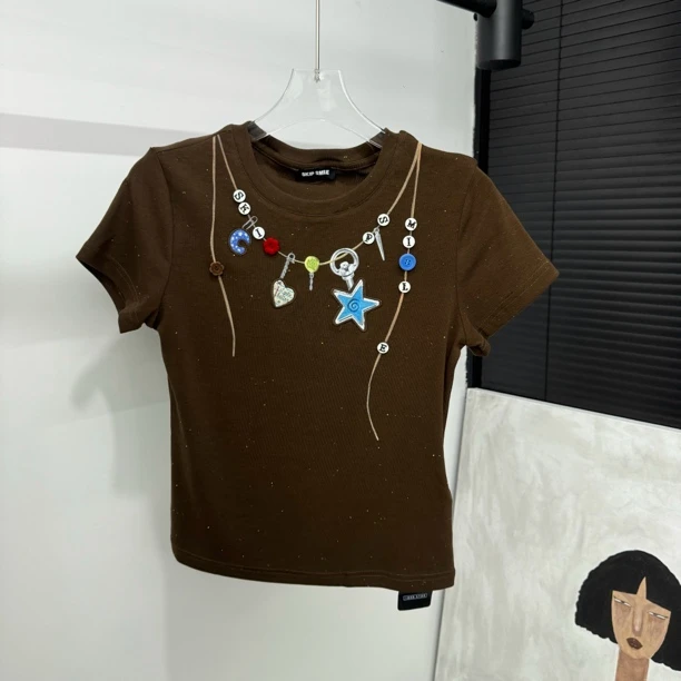 NAN·DIAO新品小众装饰星星印花甜酷T恤