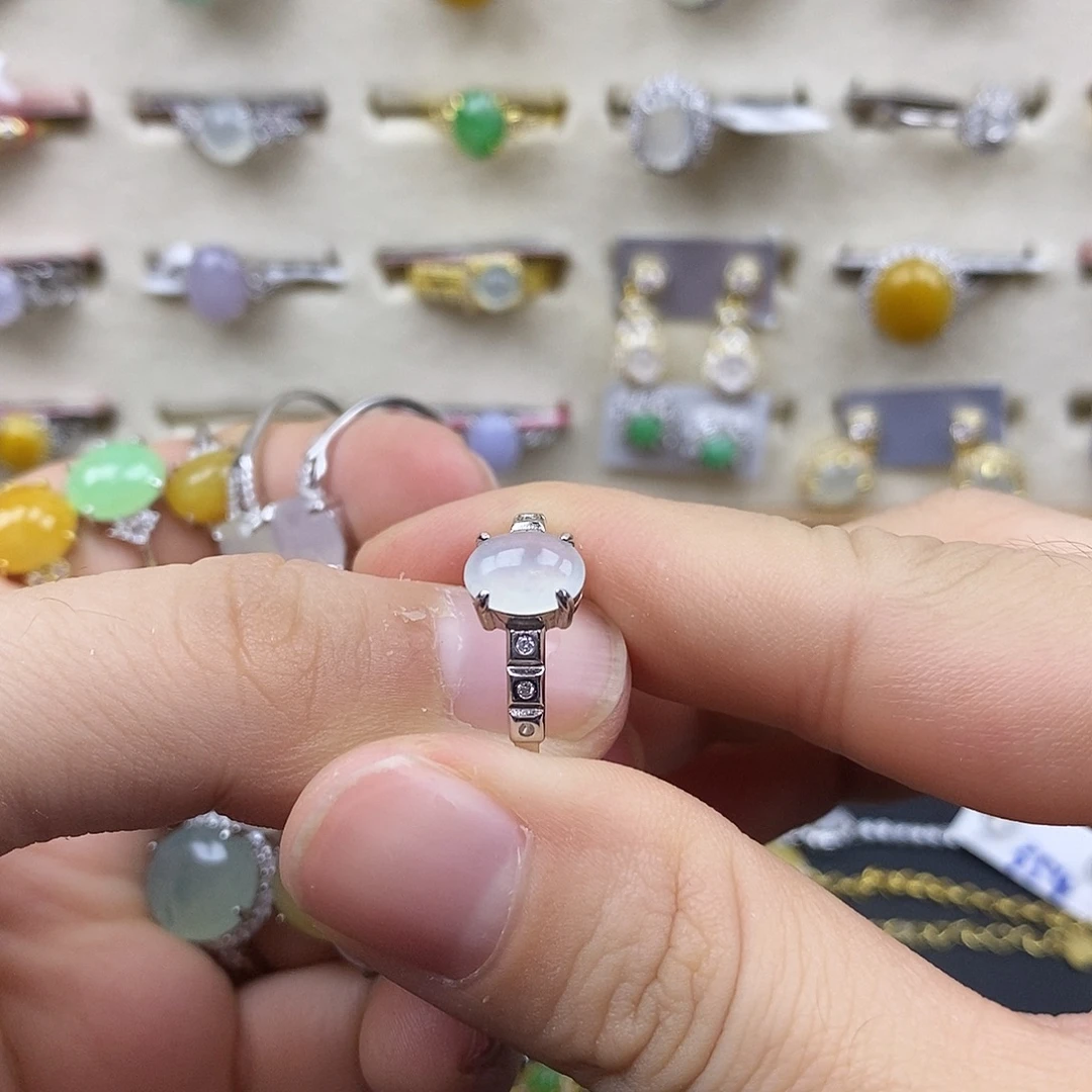 翡翠银S925镶嵌戒指