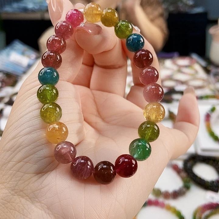 碧玺手链未镶嵌我2064单圈微色差发一