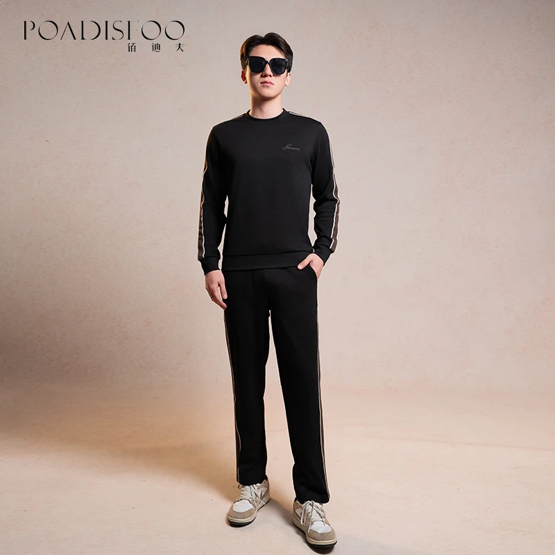 佰迪夫男女同款圆领休闲运动套装23152