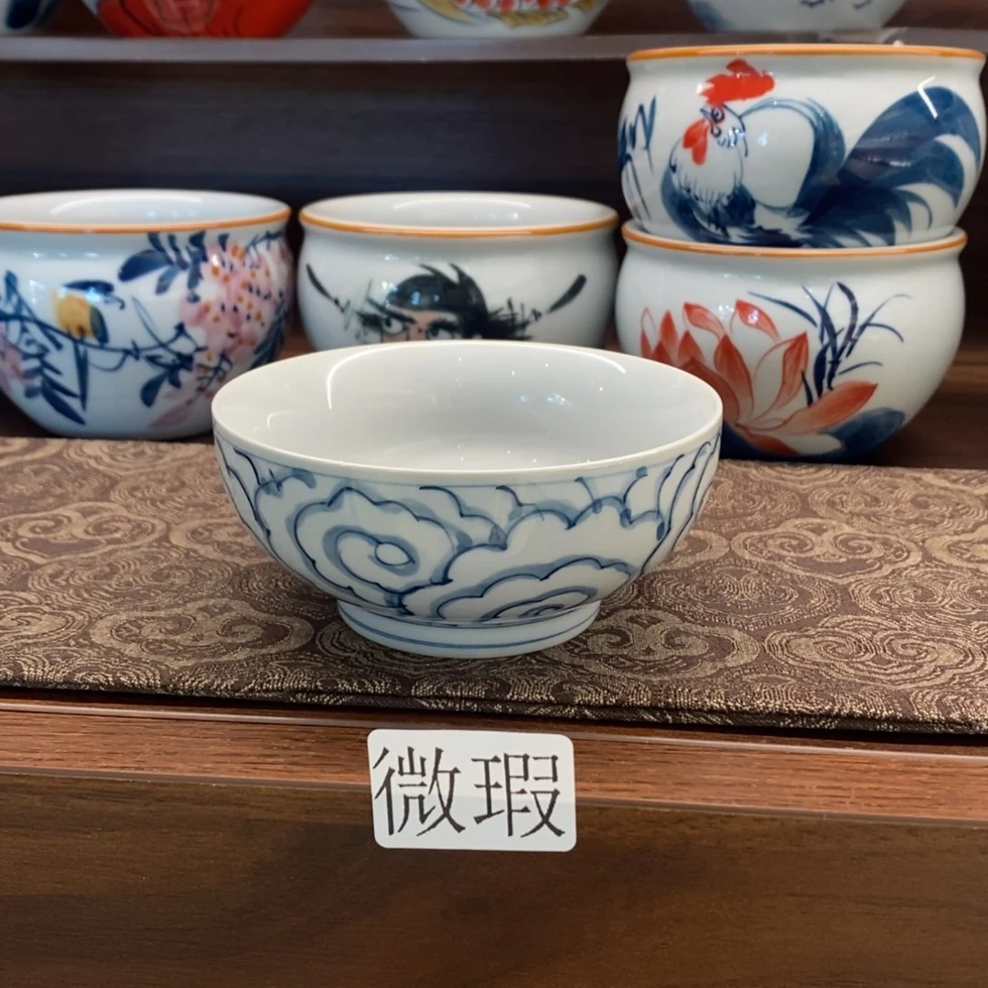 釉下彩老陶泥手工绘制