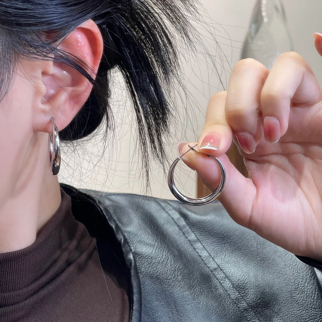 【澄意饰品】简约素圈耳扣气质百搭个性圈圈大耳圈-1016