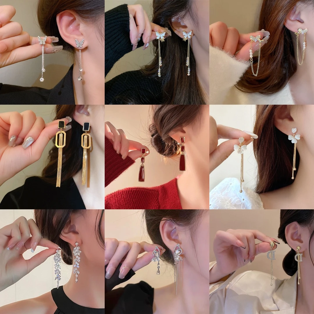 铜合金仿珍珠耳饰 铜合金珍珠耳饰100-200对应编号拍流苏耳环