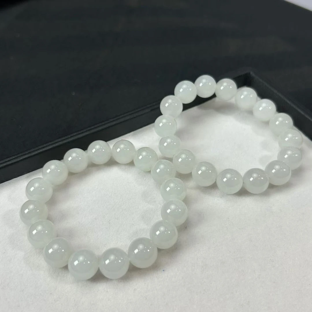 【睿泽鉴宝】和田玉白玉手串多样性发一/有瑕 11mm JJY0260