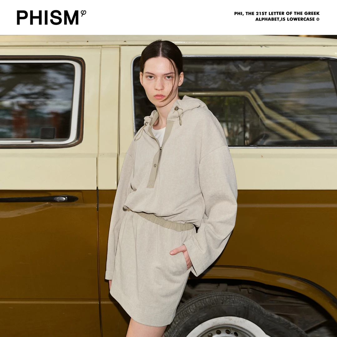PHISM/PHISM新款时尚深V连帽卫衣连衣裙女874D05