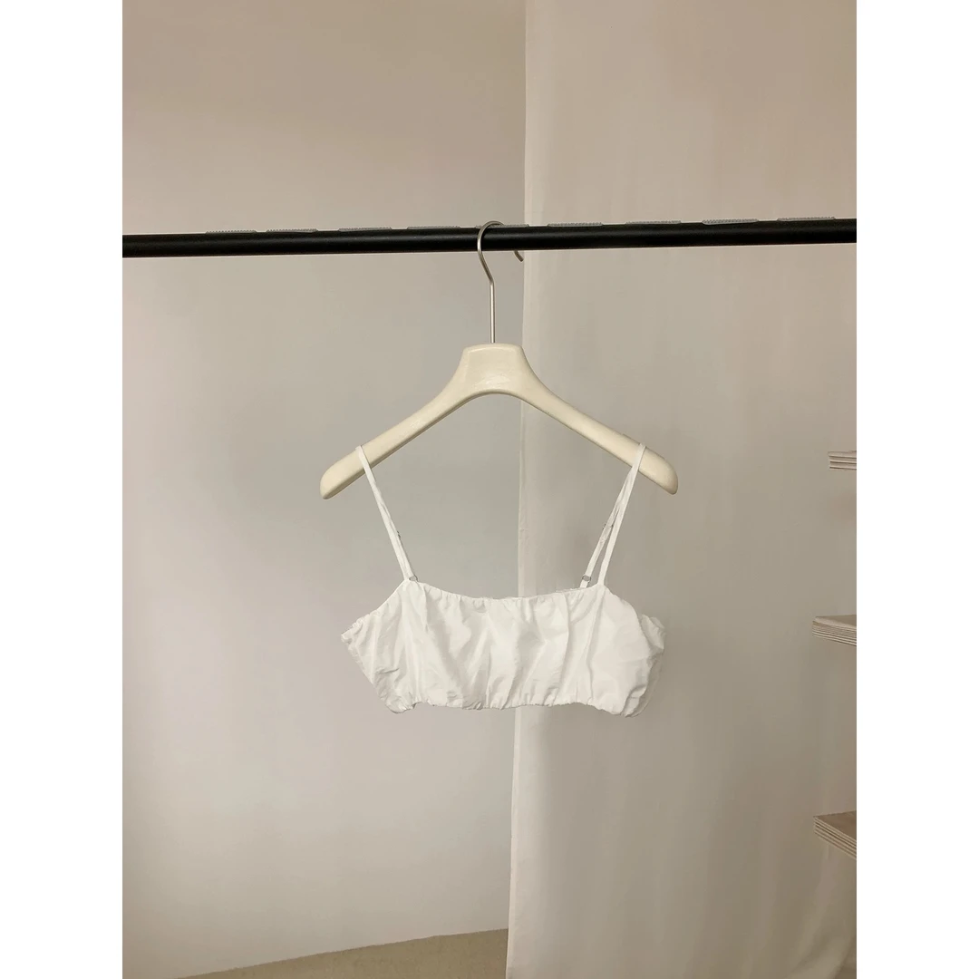 【奥莉】2025春夏：减龄抹胸高级感韩系女装露脐无袖吊带7056