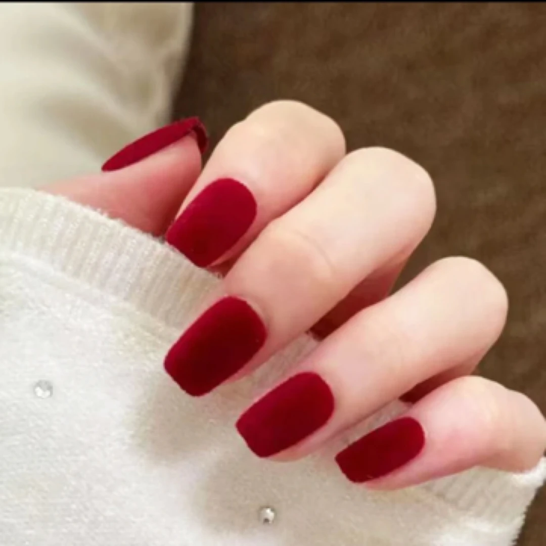 40新款手工丝绒新年款显白轻奢高级百搭显白指甲贴