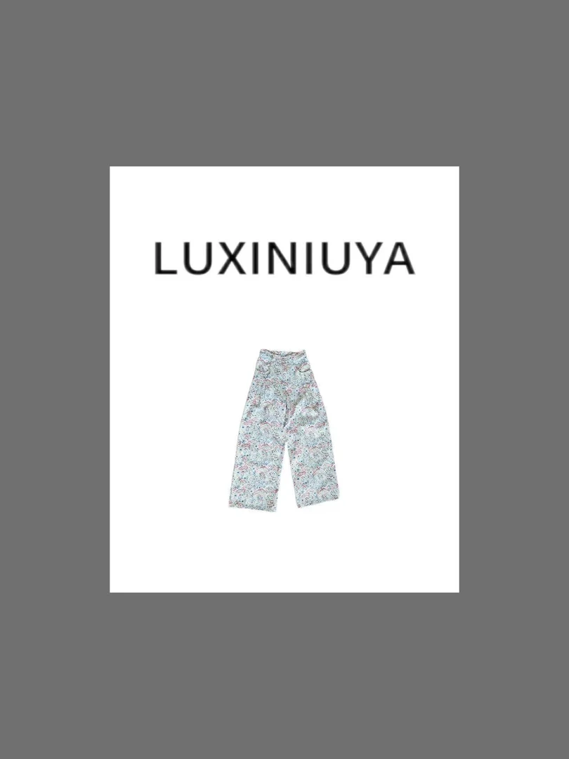 【LUXINIUYA】年年有鱼 香香新款 立体花朵涂鸦牛仔裤#CX2562