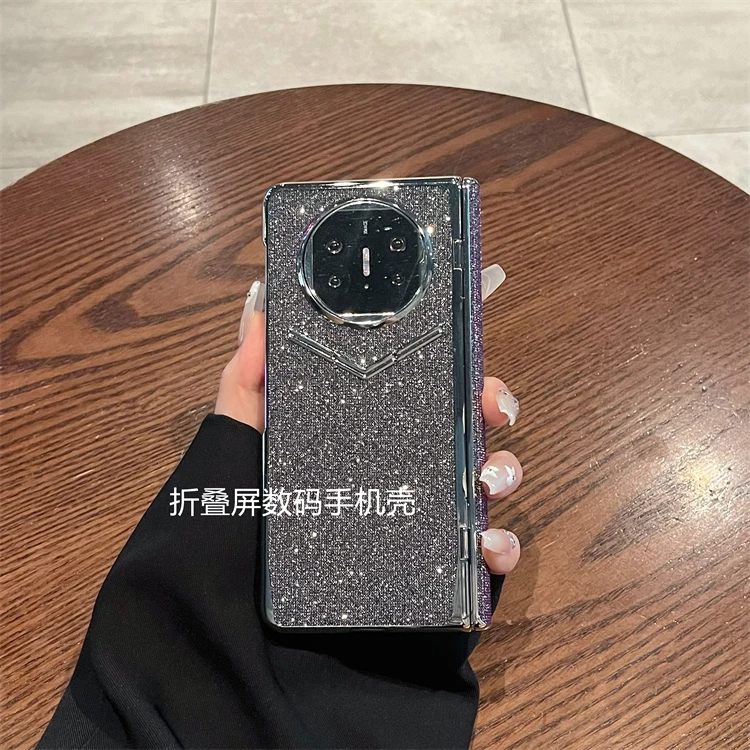 适用华为mate x6/x5典藏版折叠手机壳奢华闪钻全包中轴防窥高清膜