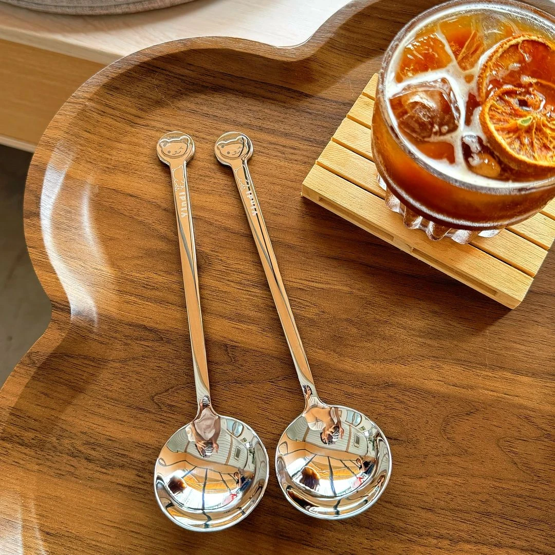 【支持光谱测试】316L不锈钢叮当勺高级西餐调羹日式家用长柄汤勺