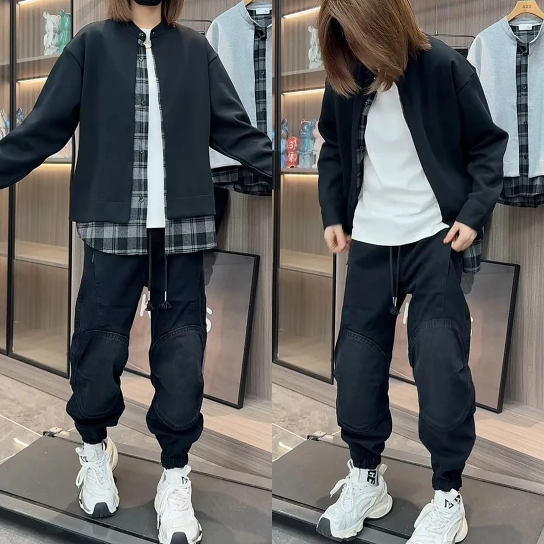 时尚高街工装哈伦裤复古口袋拉链潮流休闲百搭高级感早秋新款男装