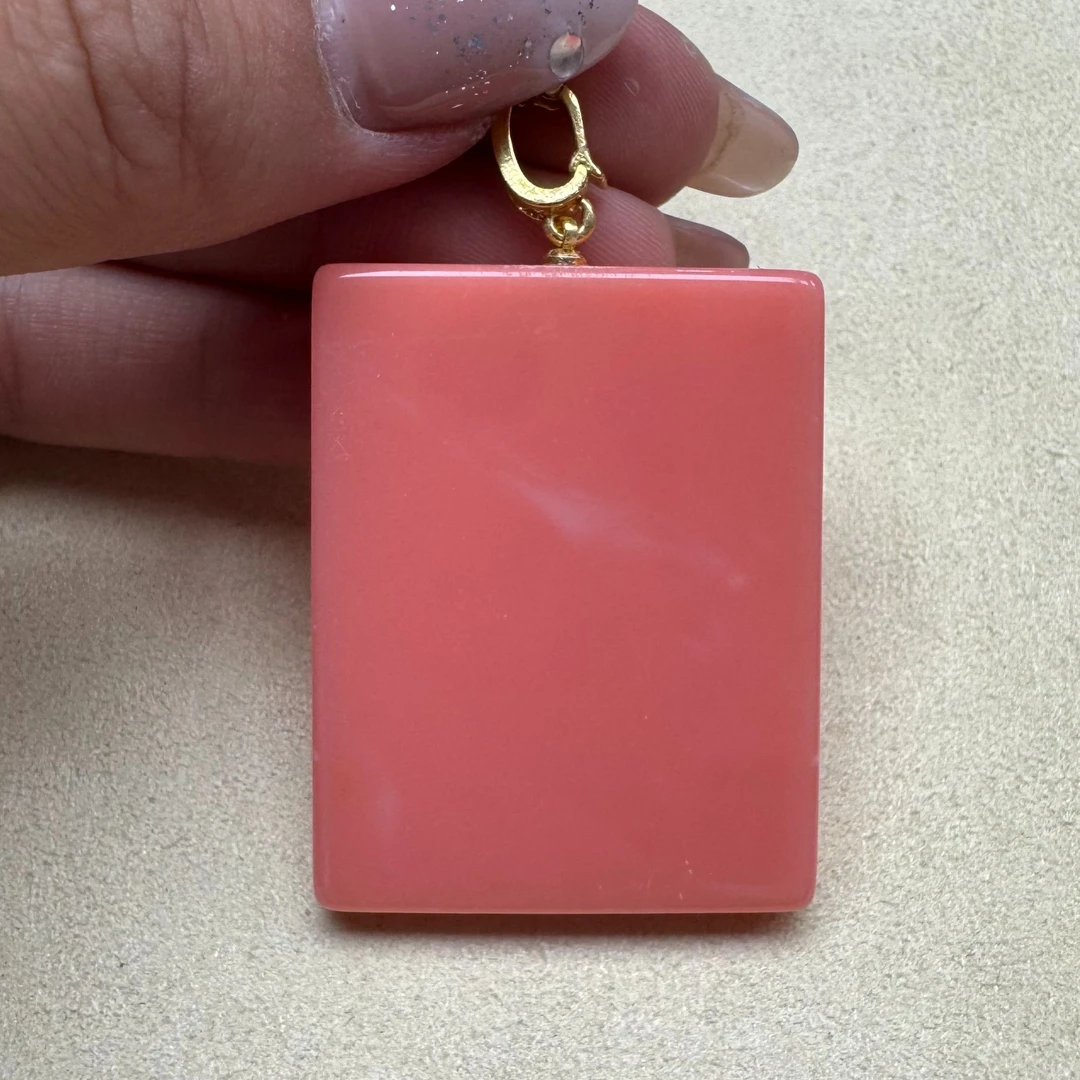 非金属珐琅项链 粉色 无事牌吊坠 S309