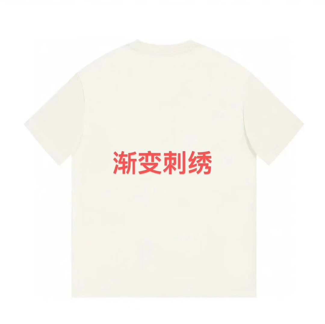 ML·沈闹闹 渐变刺绣休闲大版短袖-d077