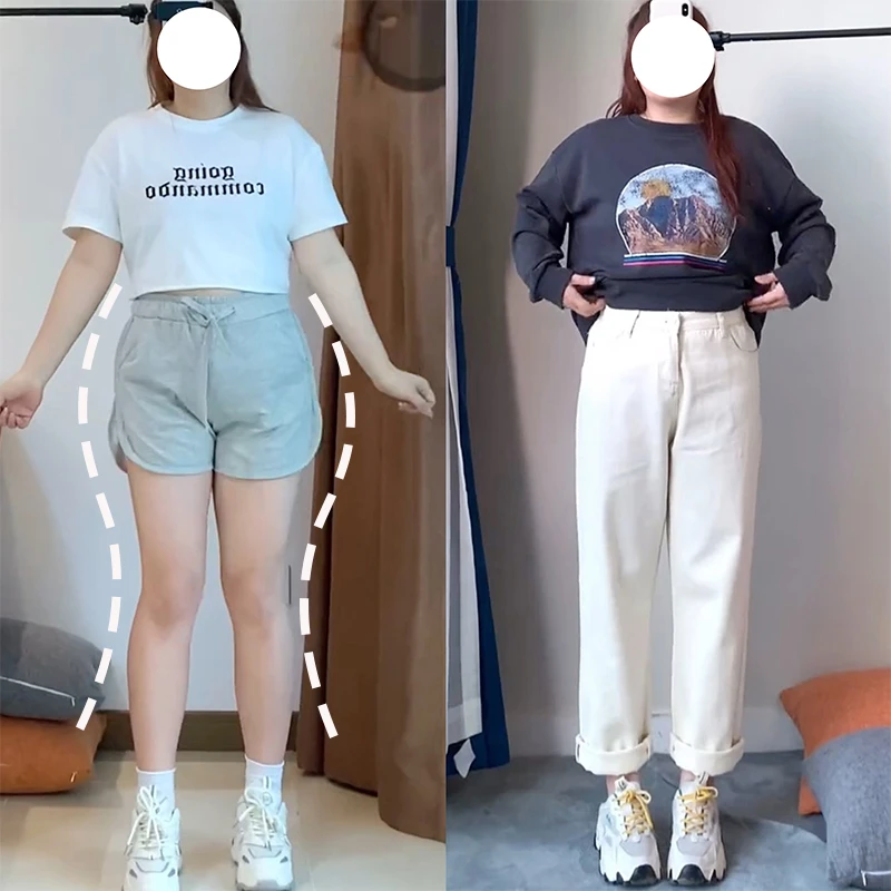 梨形身材老爹牛仔裤女高腰2025新款大码胖mm显瘦直筒萝卜哈伦裤子