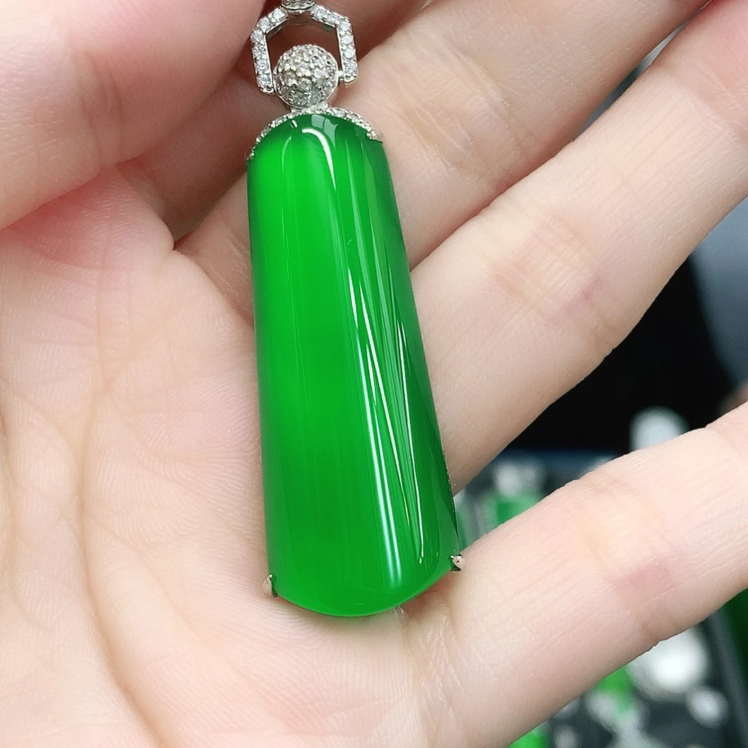 银S925镶嵌吊坠玛瑙/玉髓