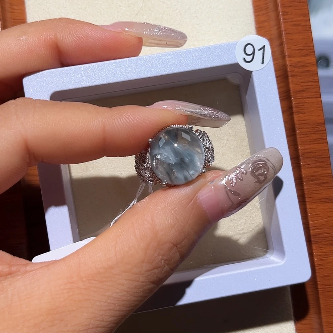 暮***云戒指银S925镶嵌水晶定制