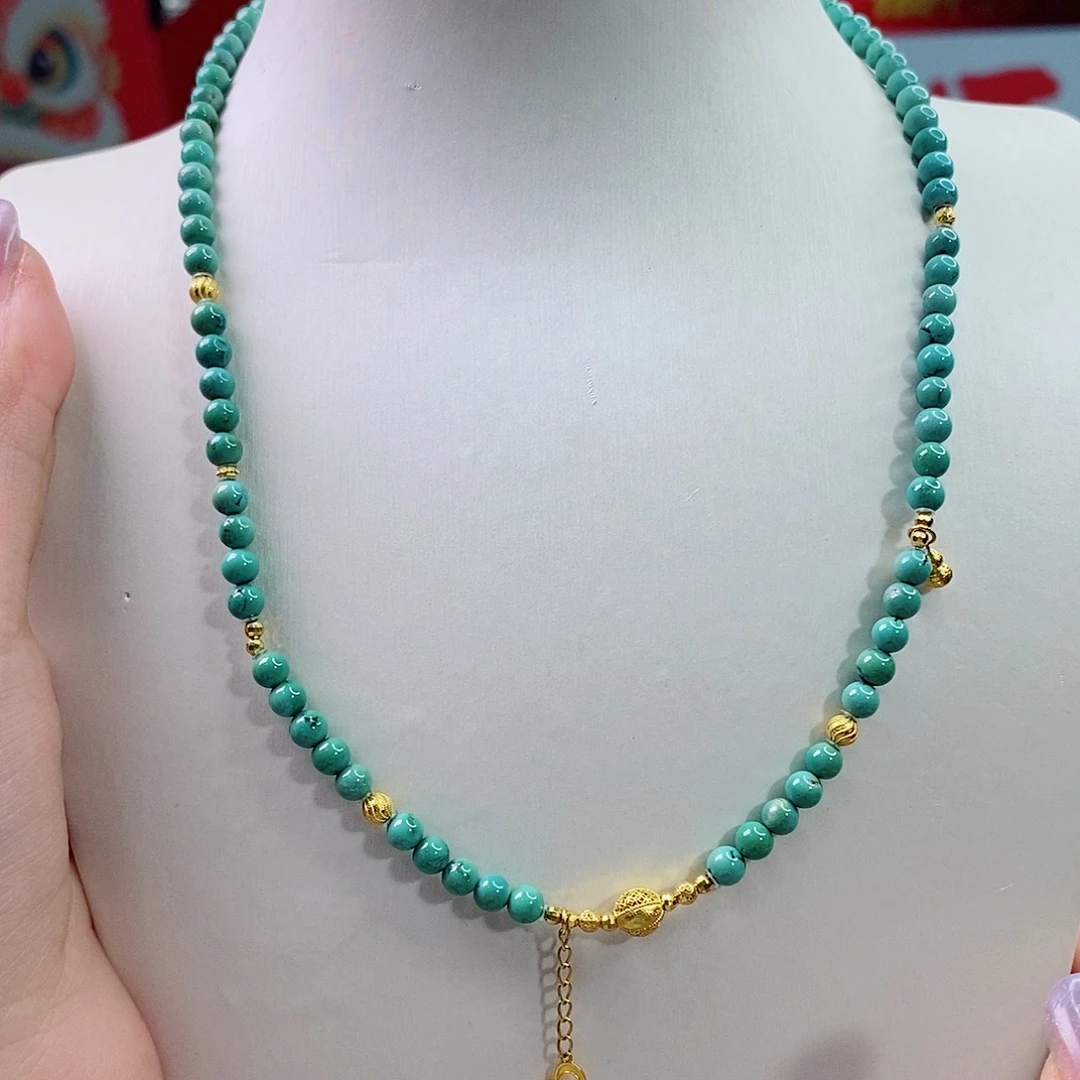 绿松石18K金镶嵌珠宝奇石