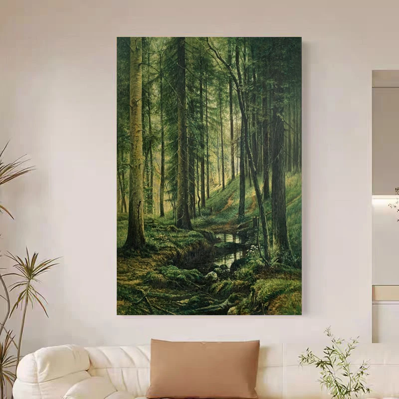 《林涧幽境》90*125含内框,刘春建手绘油画装饰画,客厅背景墙挂画