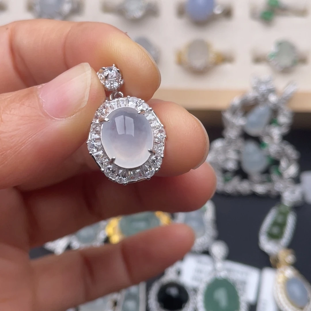 S***.翡翠银S925镶嵌吊坠(不含链)