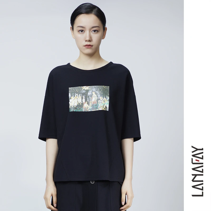 啦娜菲LANAFAY春款印花T恤1X522