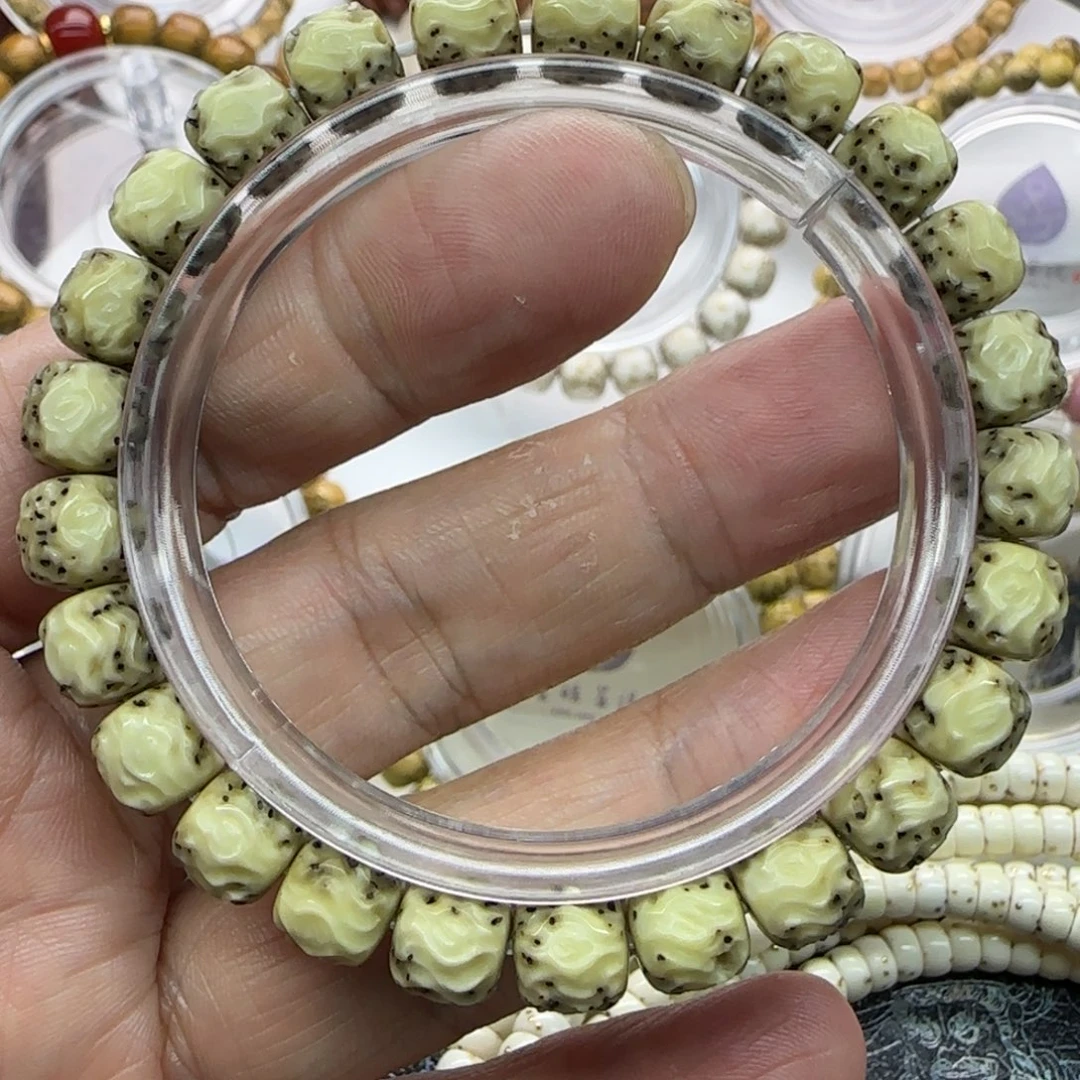 星月菩提手串9*8河豚手工雕刻龙须