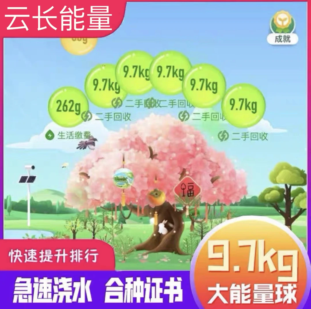 蚂蚁森林浇水能量证书皮肤道具9.7kg大球抱枕