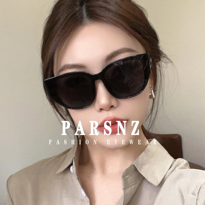帕森精品法式大框猫眼适合方圆脸墨镜女款潮夏季遮阳防紫外线大脸