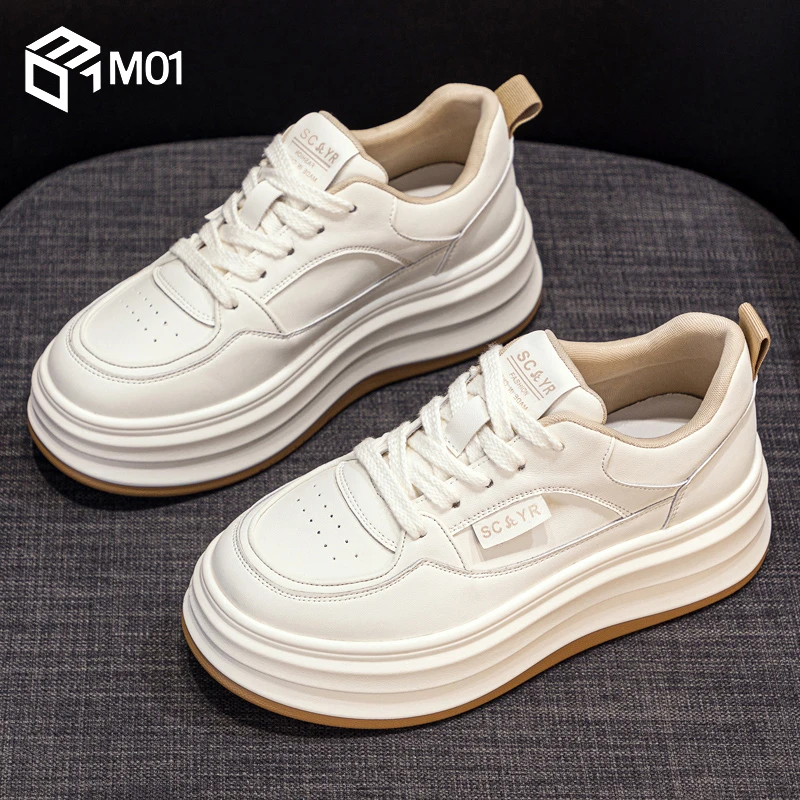 M01厚底小白鞋女2025鞋子女百搭爆款春季新款松糕运动鞋休闲板鞋