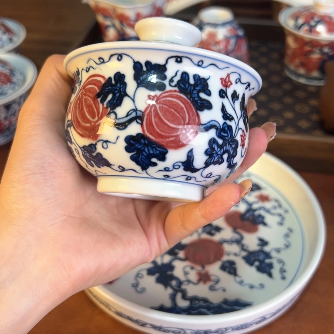 摆件景德镇手绘陶瓷茶器百宝箱