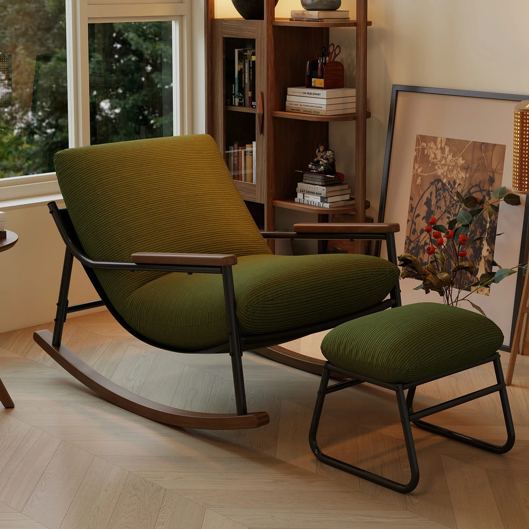 摇摇椅复古风客厅沙发椅成人躺椅可躺懒人沙发阳台休闲摇椅逍遥椅