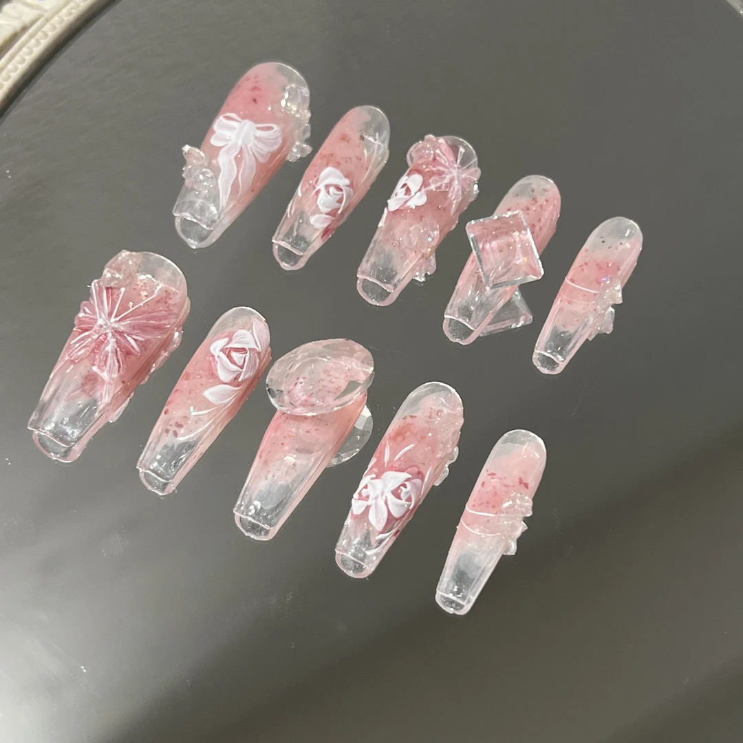 【莓果冰糖】梵耀纯手工穿戴甲，手绘，可爱，夏日上新